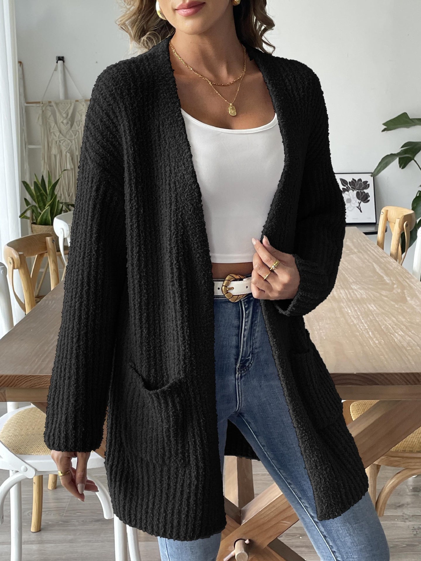 Women鈥檚 Casual Knit Cardigan With Pockets