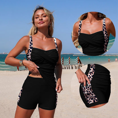 New Color Block Sporty Tankini Swimsuit For Women