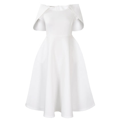Elegant Cape Dress For Parties Made Of Polyester