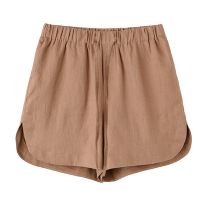 Loose Fit Women's Linen Blend Shorts with Elastic Waist