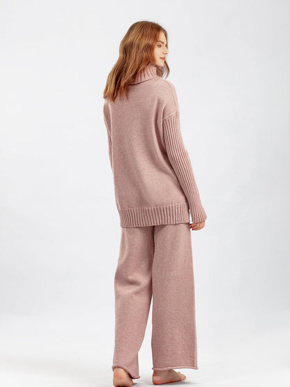 2+ Loose High Collar Knit Sets