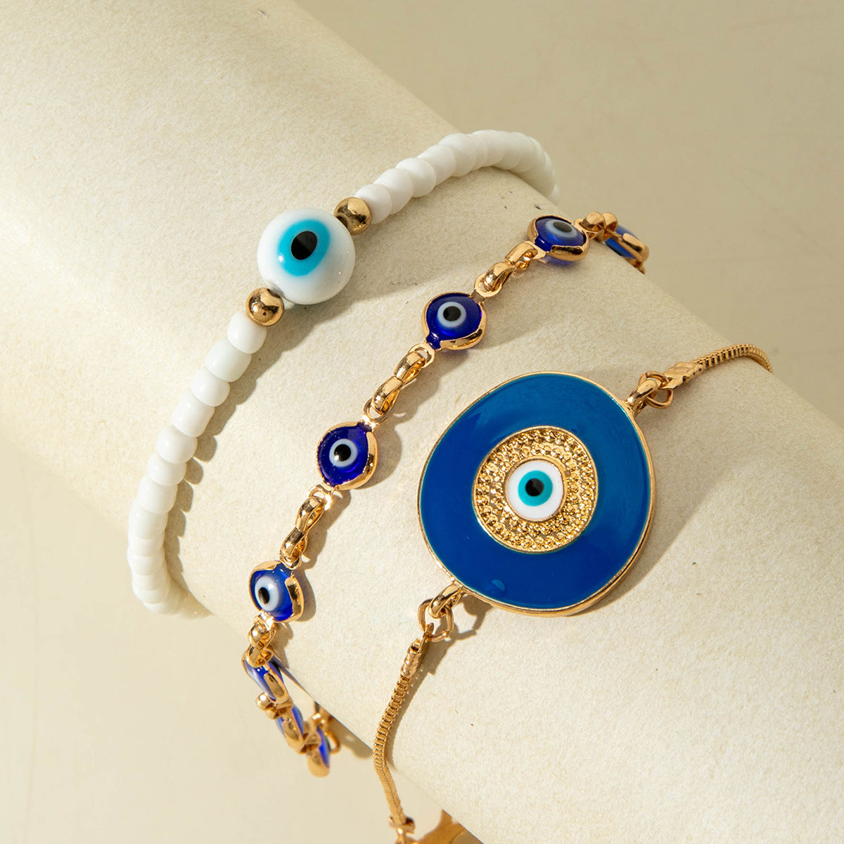 Bohemian Evil Eye Bracelets Set With Rhinestones