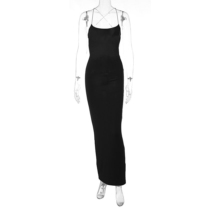 Elegant Backless Slit Maxi Dress