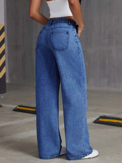 Distressed Ripped Wide Leg Baggy Denim Pants