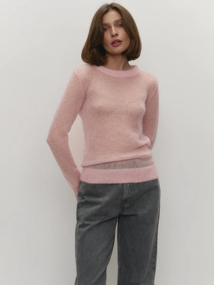 Comfortable Knit Crew Neck Sweater for Women