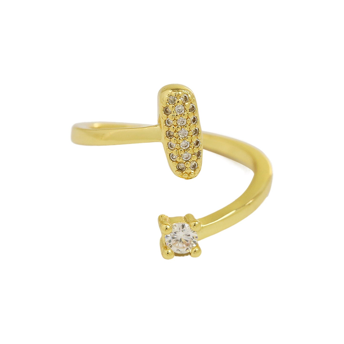 Letters AâZ Sparkling Zircon Adjustable Ring