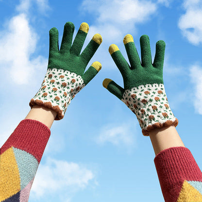 Touch Screen Warm Winter Knitted Gloves for Women