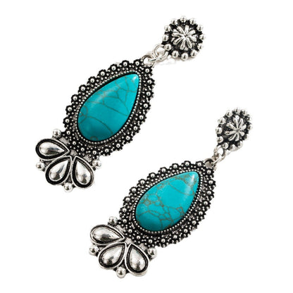 Bohemian Turquoise Waterdrop Earrings Creative Fashion Jewelry