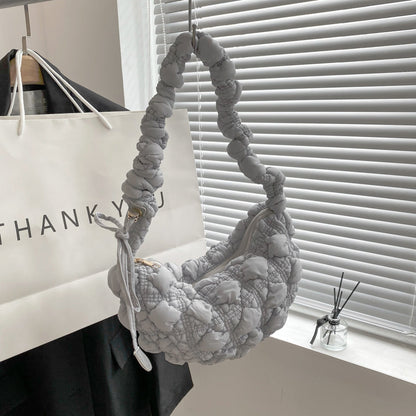 Chic Puffed Women's Shoulder Bag Trendy Nylon Crossbody Bag