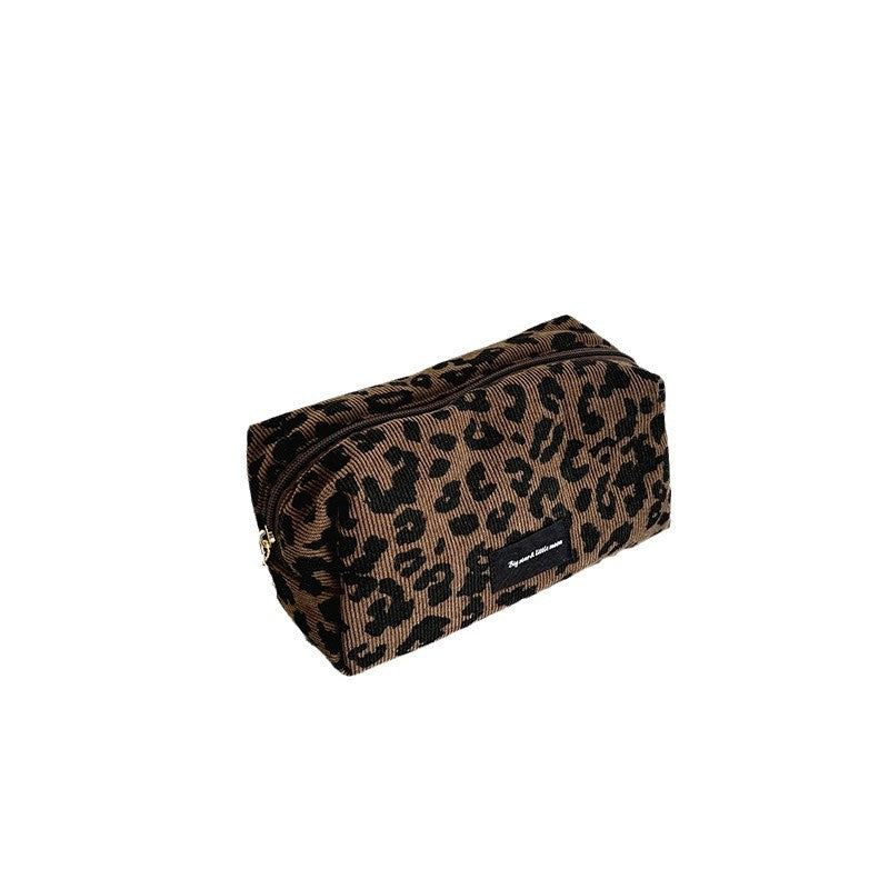 Minimalist Leopard Print Travel Portable Cosmetic Bag