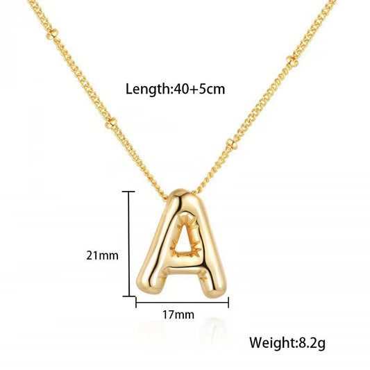 Gold Plated Letter Pendant Necklace