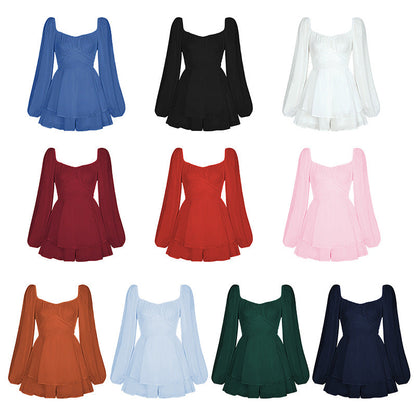 Trendy Women's Jumpsuit With Ruffle Shorts