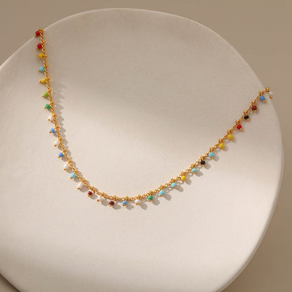 Colourful Vintage Rice Beads Necklace