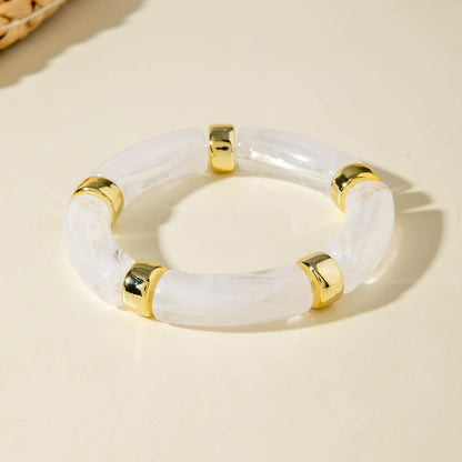 Exaggerated Acrylic Bead Bracelet Set Colorful Retro Jewelry