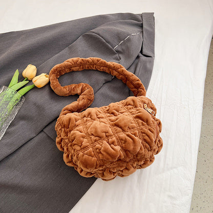 Trendy Velvet Cloud Bag Small Shoulder Bag