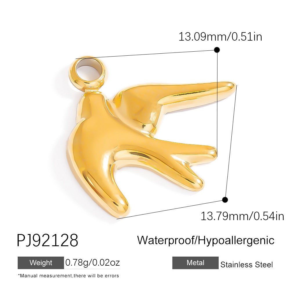 DIY Gradient Butterfly Flower Stainless Steel Pendants