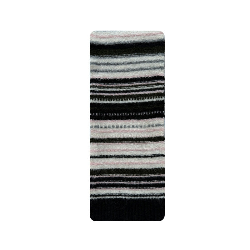 Multicolor Striped Wool Blend Scarf for Women