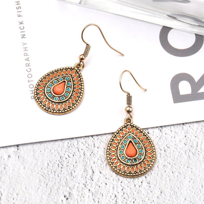Exaggerated Bohemian Long Dangle Earrings Geometric Alloy Teardrop Tassel Earrings