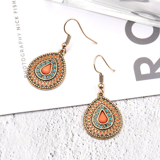 Exaggerated Bohemian Long Dangle Earrings Geometric Alloy Teardrop Tassel Earrings