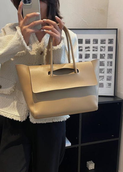 Spacious Pu Tote Bag With Minimalist Flap Design