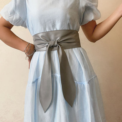 Trendy Wrap Wide Cinch PU Obi Belt