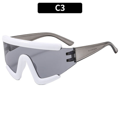 Trendy Oversized Cycling Sunglasses with UV400 Protection