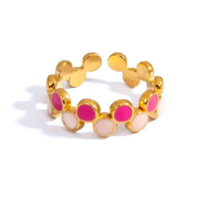 Geometric Stainless Steel Adjustable Ring Trendy Fashion Accessory