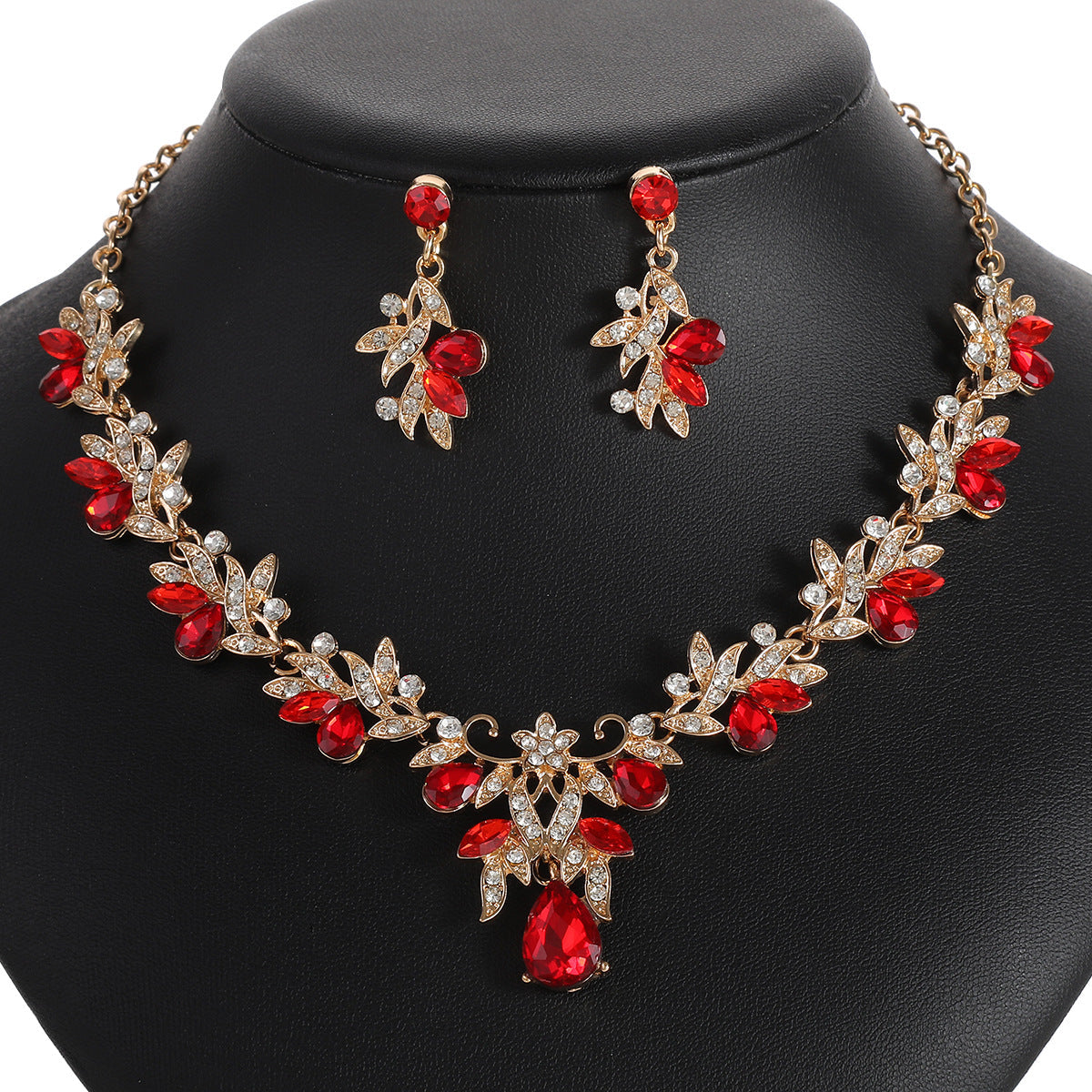 Bridal Necklace Set with High-Quality Crystal and Diamond Accents
