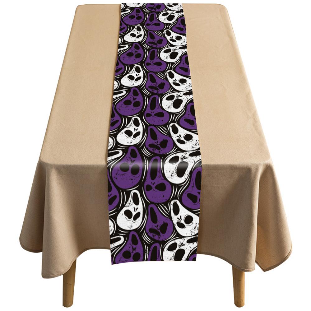 Halloween Table Flag Bat Ghost Dwarf Linen Tablecloth
