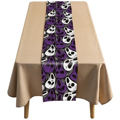 Halloween Table Flag Bat Ghost Dwarf Linen Tablecloth