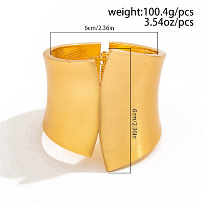 Irregular Metal Wide Bracelets Trendy Punk Spring Bangles For Women
