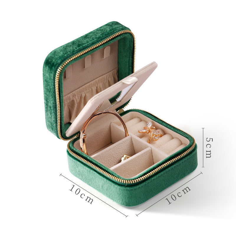 Plush Solid Color Travel Jewelry Case