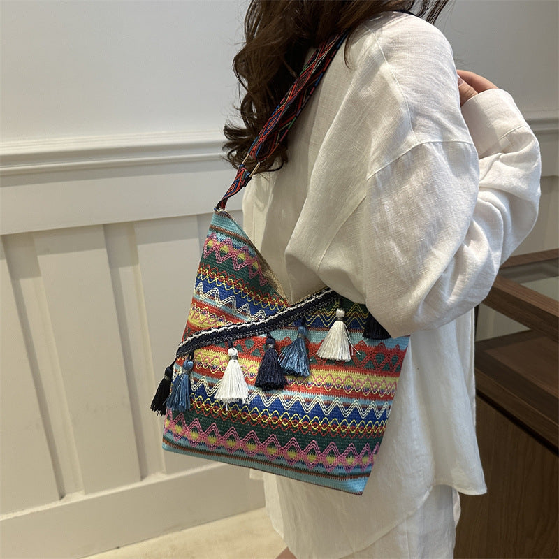 Trendy Bohemian Shoulder Bag Stylish Large Capacity Crossbody Bag