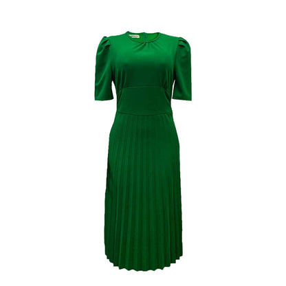 Elegant Solid Color Maxi Dress With Pleats