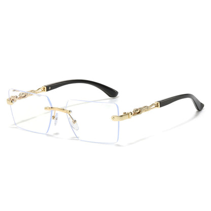 Trendy Square Sunglasses with Leopard Decoration