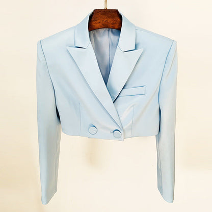 Stylish Satin Crop Blazer And Shorts Set