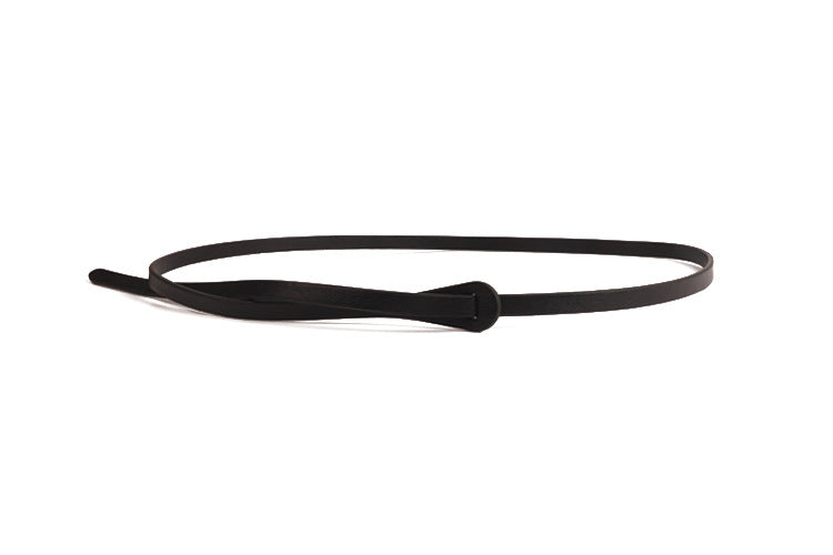 Trendy Solid Color Skinny Leather Belt