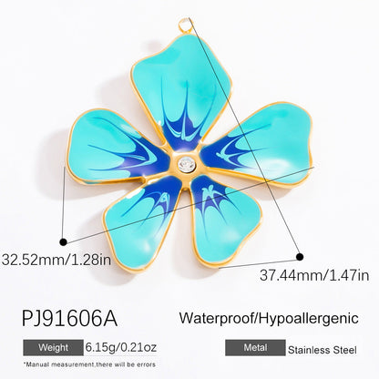 DIY Gradient Butterfly Flower Stainless Steel Pendants