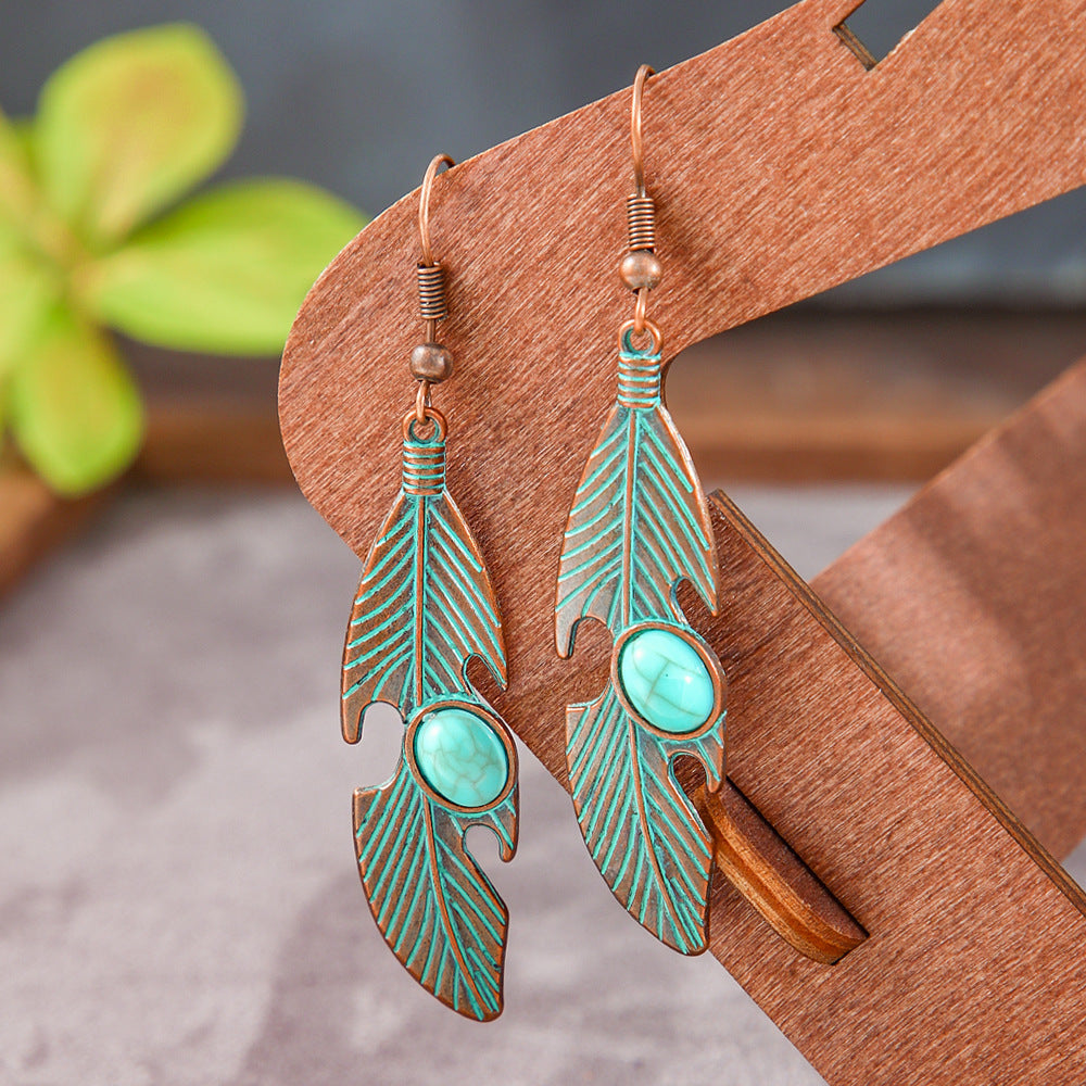 Trendy Geometric Alloy Earrings Set Vintage Bohemian Style
