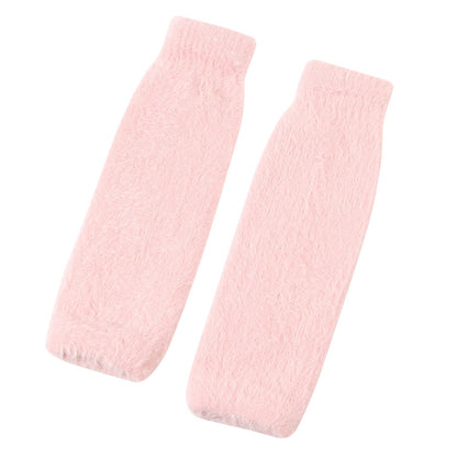 Cute Fuzzy Warm Solid Color Fingerless Gloves
