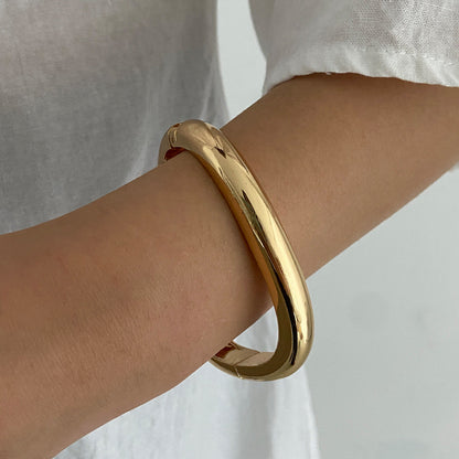 Pink Geometric Alloy Bracelet Artistic Vintage Wide Cuff