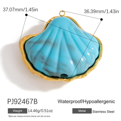 DIY Stainless Steel Jewelry Accessories Colorful Shell Pendant