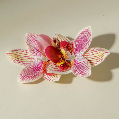 Bohemian Style 3D Orchid Flower Earrings Handmade Statement Jewelry