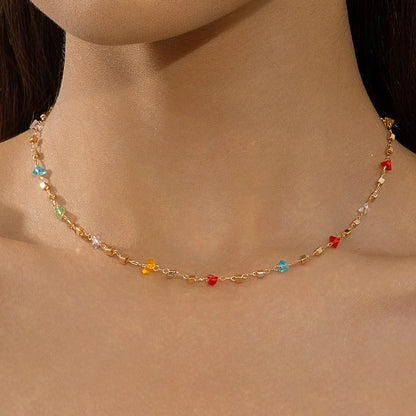 Trendy Minimalist Beaded Necklace With Resin Pendant
