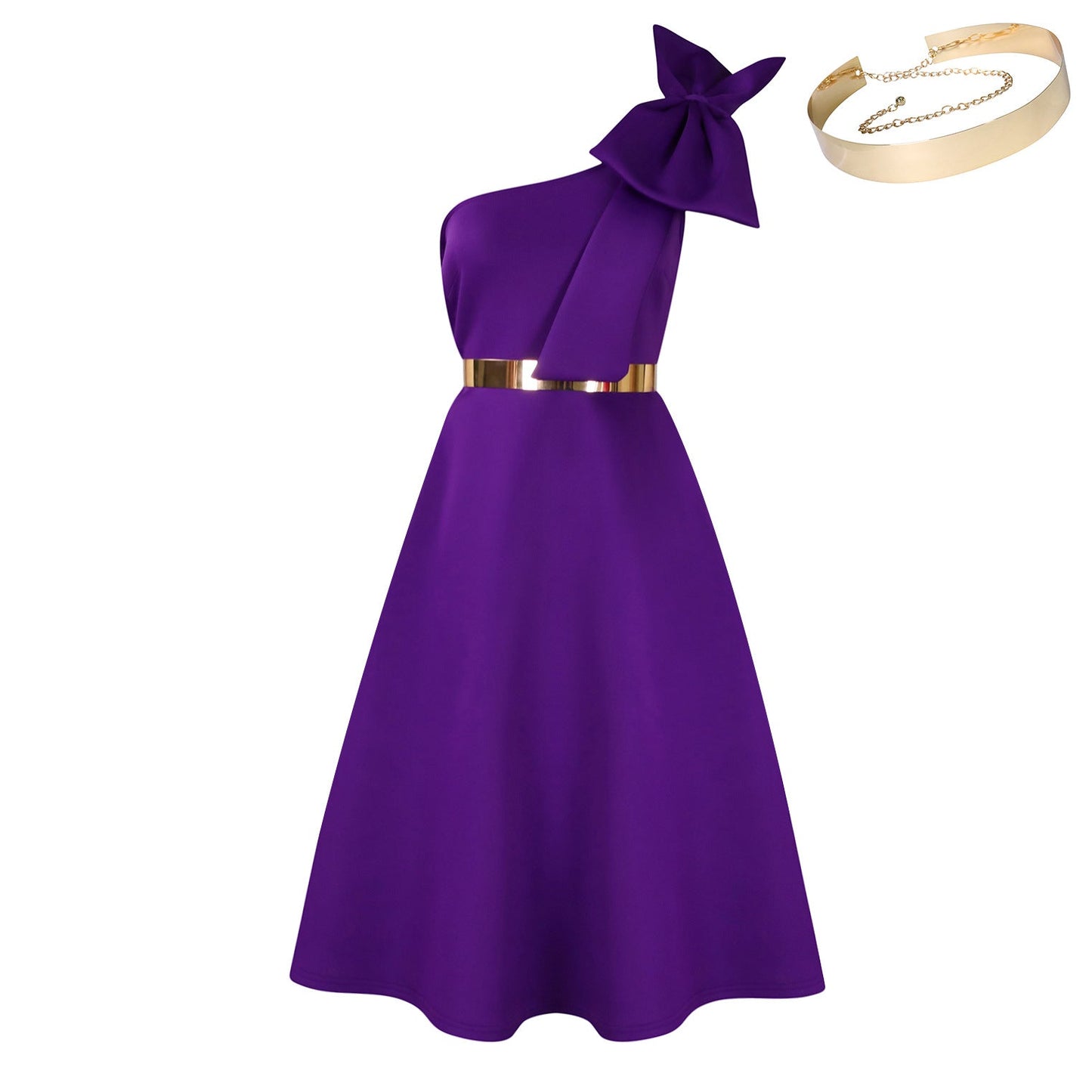 Elegant A-Line Dress With Bow Detail For Special Occasions