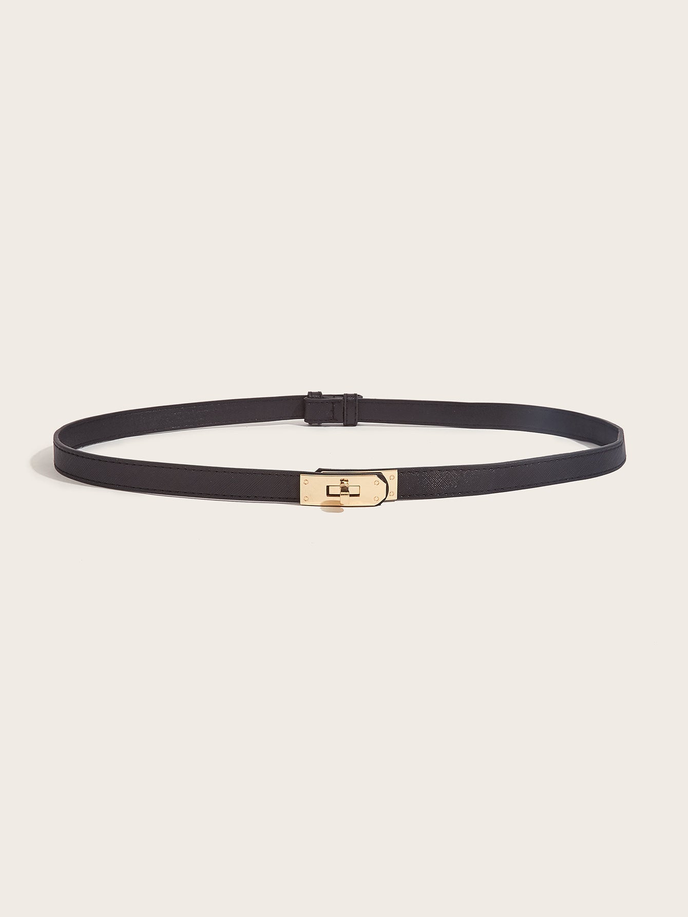 Simple Elegant Fine Leather Metal Belt