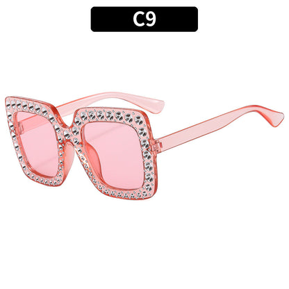 Colorful Disco Party Diamond Frame Sunglasses Retro Style