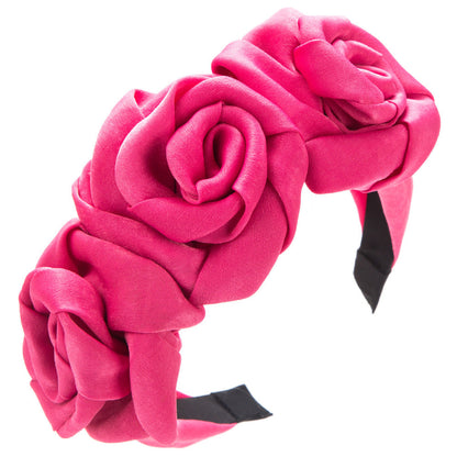 Handmade Rose Fabric Headband Vintage Floral Hair Accessory