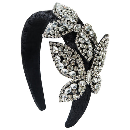 Baroque Style Butterfly Headband Alloy Rhinestone Hair Accessory