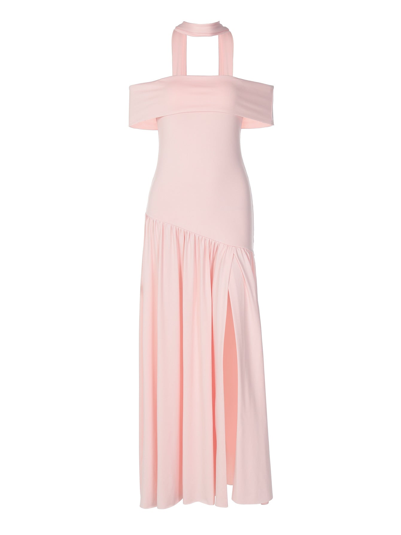 Off-Shoulder Long Dress with Side Slit for Elegant Women